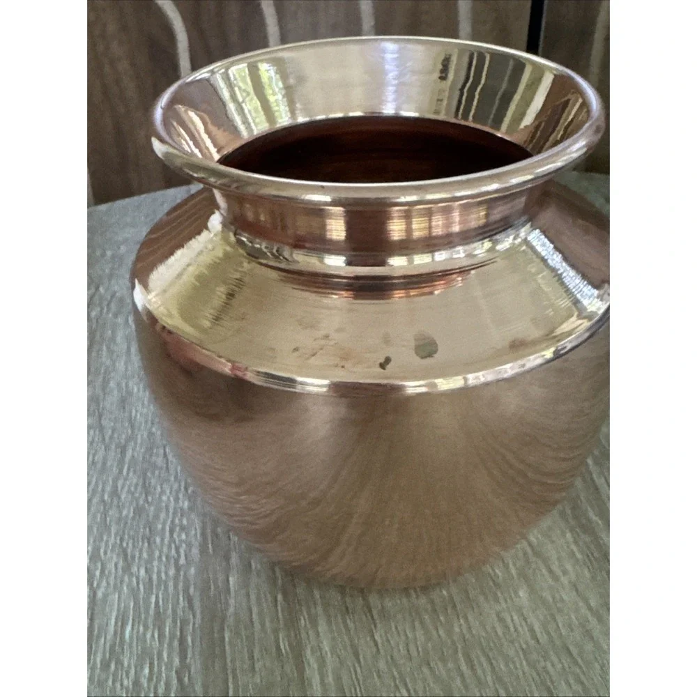 Copper Lota Prayer Temple Pooja Kalash Item Hindu Water Storage New Looking